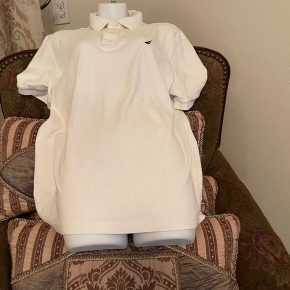 Nautica Men White Button Down Cotton Polo Shirt Size Large #67835 - Picture 4 of 7